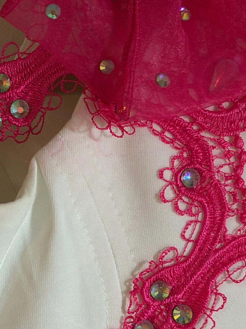 Girls glitz two piece pageant dress set hot pink & white